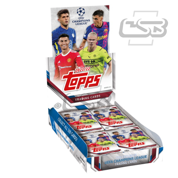 2021-22 Topps UEFA Champions League Soccer Hobby Box (24 Packs/8 Cards: 18  Inserts)