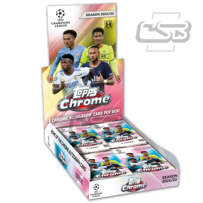 2021-22 Topps UEFA Champions League Soccer Hobby Box (24 Packs/8 Cards: 18  Inserts)