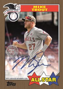 1987 Topps Baseball All Star Autograph - Gold Parallel, Mike Trout