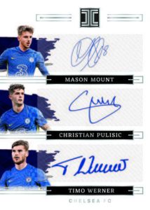 IMPECCABLE TRIPLE AUTOGRAPHS, Mason Mount, Christian Pulisic, Timo Warner