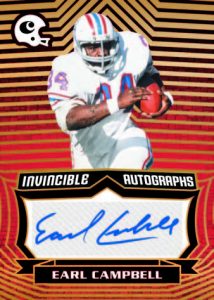 INVINCIBLE AUTOGRAPHS RED, Earl Campbell