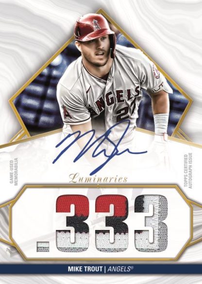 Hit Kings Autographed Patch Card, Mike Trout
