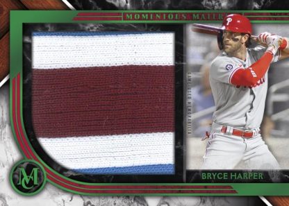 Momentous Material Jumbo Patch Relic Card Emerald Parallel, Bryce Harper