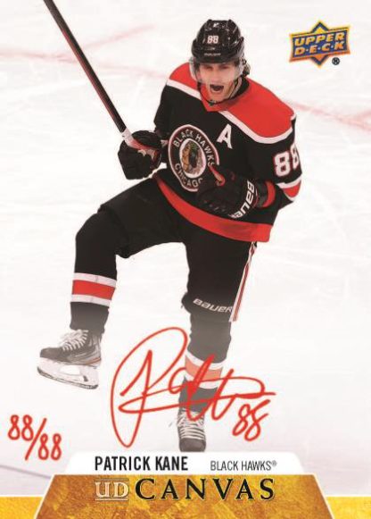 2020-21 Upper Deck Clear Cut Hockey- CANVAS SIGNATURES Red Ink Parallel, Patrick Kane