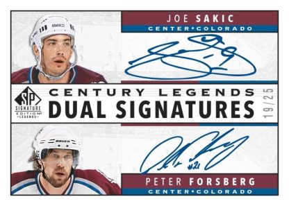 CENTURY LEGENDS Dual Signatures, Joe Sakic & Peter Forsberg