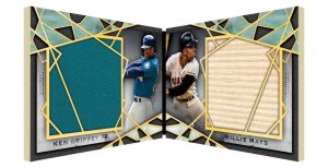 Dual Player Relic Book Card, Ken Griffey Jr. and Willie Mays