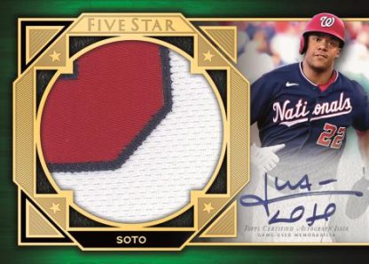 2022 Topps Five Star Baseball- Five Star Autograph Jumbo Prime Relic Card –Green Parallel, Juan Soto