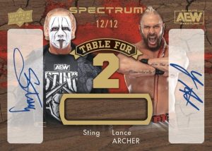 2021 Upper Deck AEW Spectrum Wrestling - TABLE FOR 2 RELICS Auto Parallel, Sting and Lance Archer