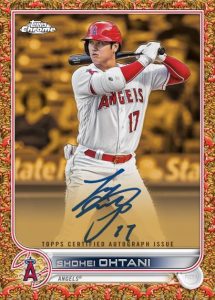 2022 Topps Gilded Collection Baseball - Topps Chrome Gold Etch Autograph Card –Red Parallel, Shohei Ohtani