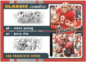 2022 Classics Premium Edition H2 Football - CLASSIC COMBOS RED, Steve Young and Jerry Rice