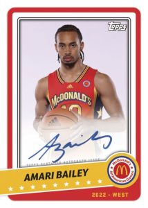 2022 Topps Chrome McDonald’s All American Basketball - Gameday Autograph Card, AMari Bailey