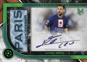 Momentous Material Jumbo Patch Autograph –Emerald Parallel, Lionel Messi