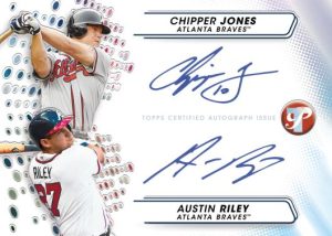 Pristine Pair Dual Autograph, Chipper Jones, Austin Riley