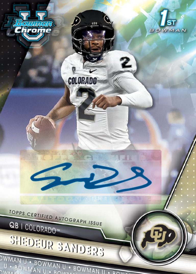 2023 Bowman Chrome University Sapphire Football Checklist