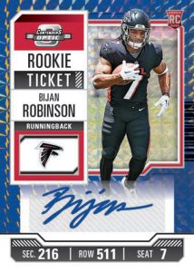 CONTENDERS OPTIC ROOKIE TICKET PREVIEW BLUE, Bijan Robinson