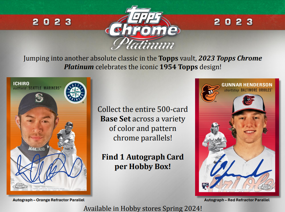 2023 Topps Chrome Platinum Anniversary Baseball Checklist