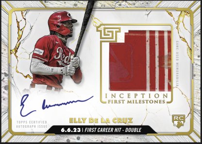 2024 Topps Inception Baseball Elly Del La Cruz First Milestones Autograph Relic