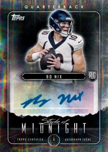 2024 Topps Midnight Football Autograph Bo Nix Card – 2024 Topps Midnight Football