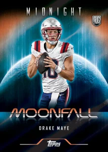 2024 Topps Midnight Football Insert Moonfall Drake Maye Card – 2024 Topps Midnight Football