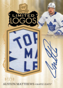 Auston Matthews Limited Logos Auto Patch Card – 2023-24 Upper Deck The Cup Hockey