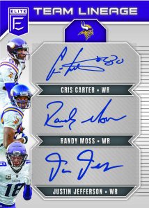 2025 Donruss Elite Football Autograph Team Lineage Vikings Card – 2025 Donruss Elite Football