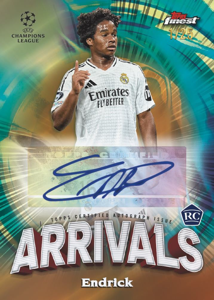 Endrick Arrivals Card – 2024-25 Topps Finest UEFA Club Competitions Soccer