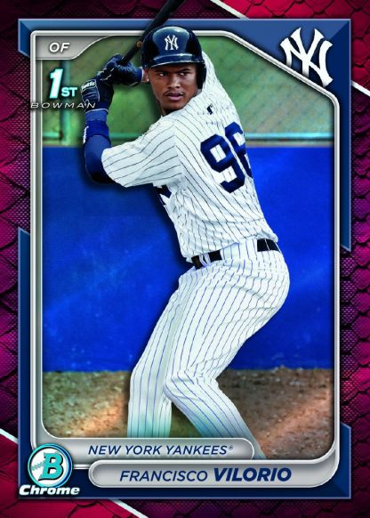 Francisco Vilorio Prospect Chrome Reptilian Red Refractor Card – 2024 Bowman Chrome Baseball