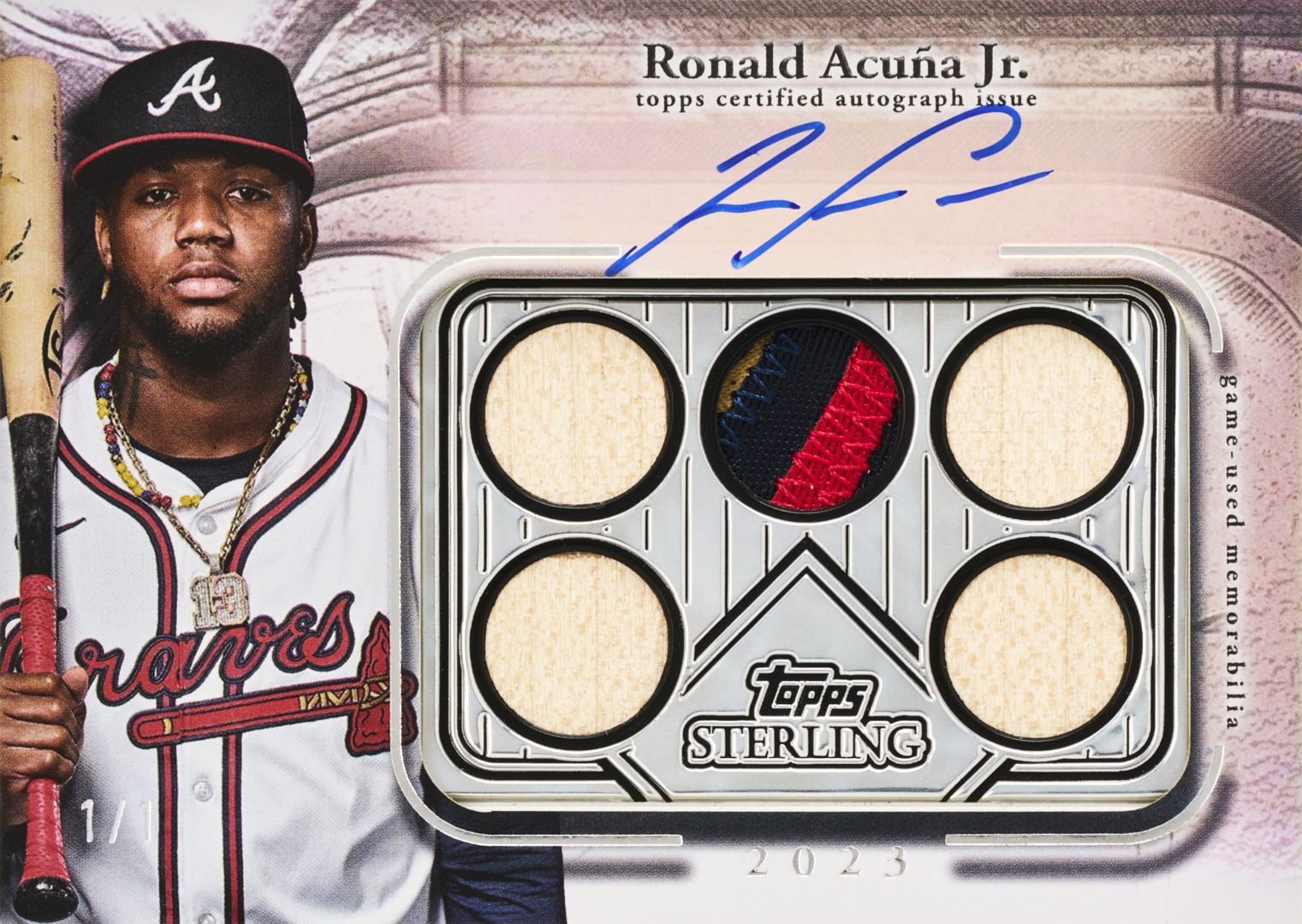 Ronald Acuna Jr. Sterling Seasons Autograph Card – 2025 Topps Sterling Baseball