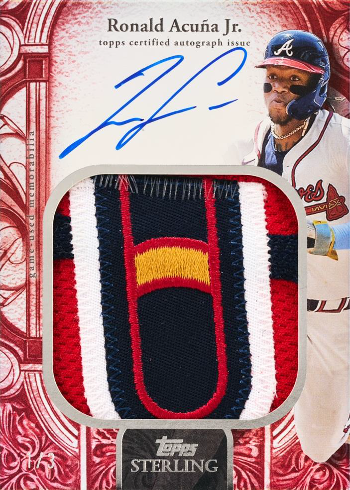 Ronald Acuna Sterling Splendor Jumbo Patch Autograph Red Card – 2025 Topps Sterling Baseball