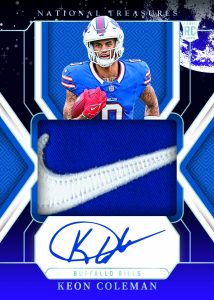 2024 Panini National Treasures NFL Trading Card Box Autograph Relic Keon Coleman Card – 2024 Panini National Treasures NFL Trading Card Box