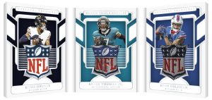 2024 Panini National Treasures NFL Trading Card Box Relic Triple Booklet Card – 2024 Panini National Treasures NFL Trading Card Box