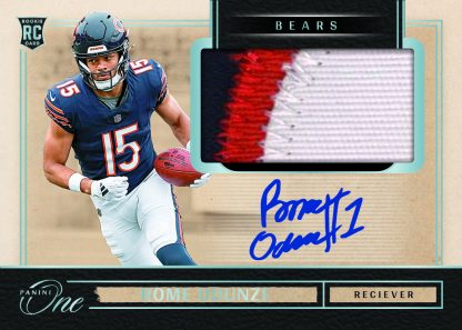 2024 Panini ONE Football Autograph Relic Rome Odunze Card –