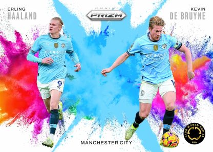 2025 Panini Prizm FIFA Club World Cup Insert Color Blast Duals Erling Haaland Kevin De Bruyne Card – 2025 Panini Prizm FIFA Club World Cup