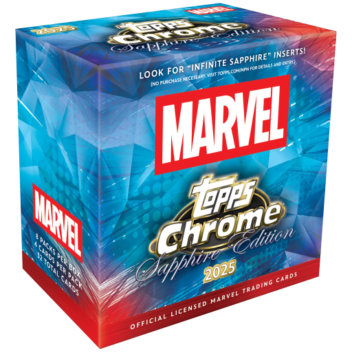 2025 Topps Chrome Marvel Sapphire Box Card – 2025 Topps Marvel Comics Chrome Sapphire