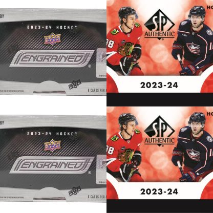 Hockey Mixers48 Card – 2023-24 Upper Deck Engrained SP Authentic 4 Box Hockey Mixer #1 Teams