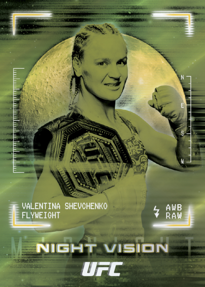 Valentina Shevchenko Night Vision Insert Card – 2025 Topps Midnight UFC