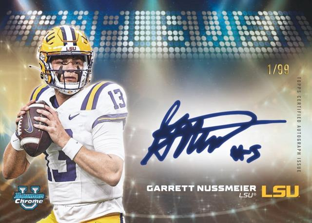 Garrett Nussmeier Campus Visit Autograph - 2025 Bowman University Chrome Football