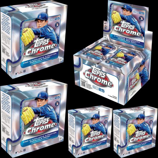 Hockey Mixers60 Card – 2025 Topps Chrome 5 Box Mixer #1 Random Teams