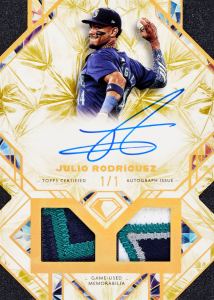 Julio Rodriguez Dual Patch Autograph Card –