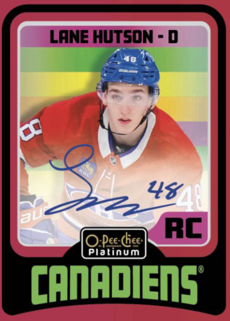Lane Hutson Retro Auto Card – 2024-25 Upper Deck OPC Platinum Hockey