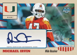 Michael Irvin All American Autograph - 2025 Bowman University Chrome Football