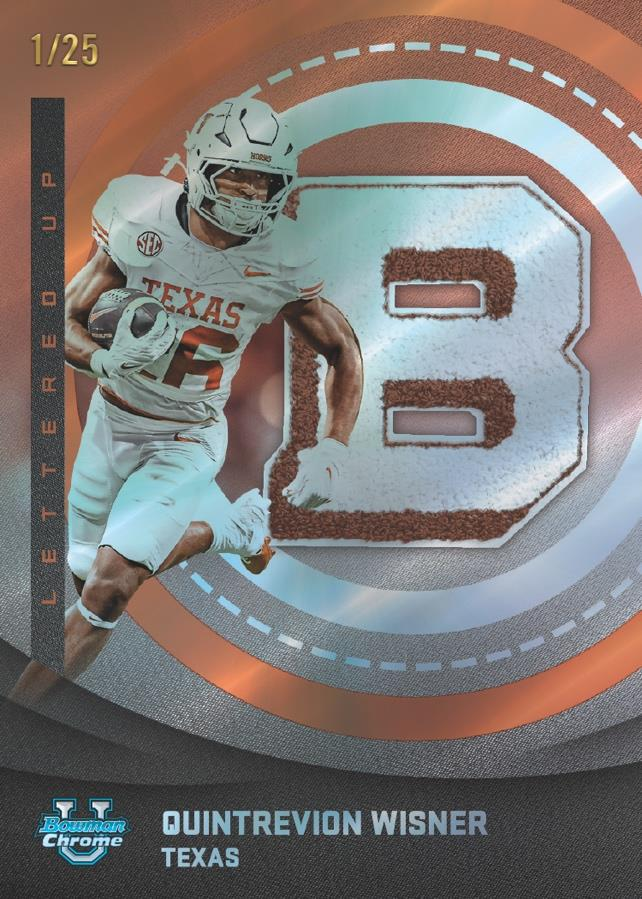 Quintrevion Wisner Lettered Up! Orange Parallel - 2025 Bowman University Chrome Football
