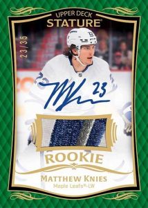 Matthew Knies rookie patch autograph Card – 2024-25 Upper Deck Stature Hockey