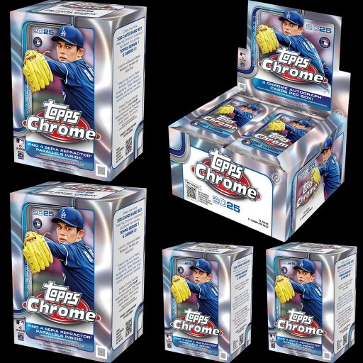 Hockey Mixers64 Card – 2025 Topps Chrome Jumbo Value 5 Box Mixer #1 Random Teams