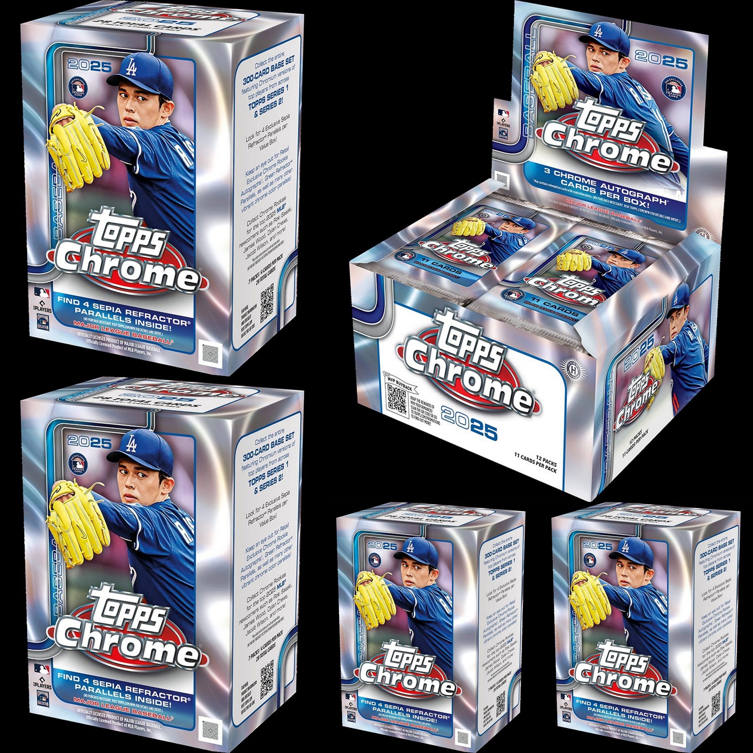 2025 Topps Chrome Jumbo Value 5 Box Mixer #1 Random Teams
