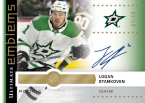 Logan Stankoven Ultimate Emblems Auto Card – 2024-25 Upper Deck Ultimate Collection Hockey