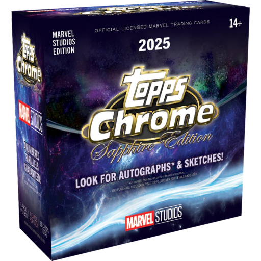 2025 Topps Chrome Marvel Studios Sapphire Box Card –