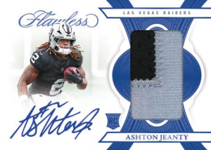 Ashton Jeanty Rooke Patch Autographs Sapphire - 2025 Panini Flawless Football