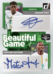 Assane Diao Pape Matar Sarr The Beautiful Game Dual Autographs - 2025-26 Panini Donruss Road to FIFA World Cup Soccer