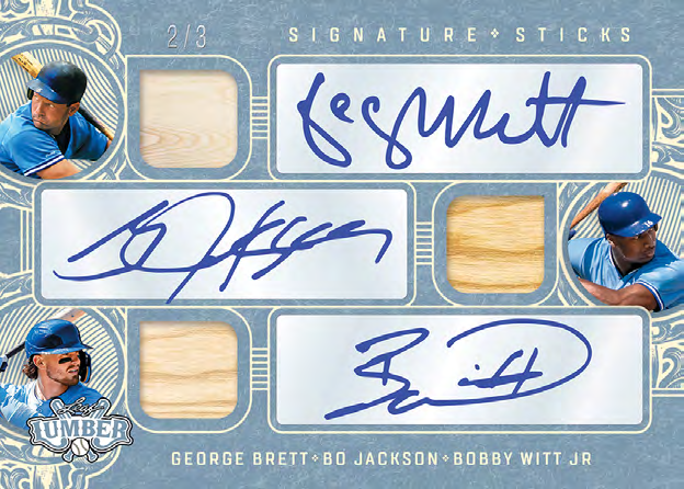 George Brett Bo Jackson Bobby Witt Jr Signature Sticks 3 - 2025 Leaf Lumber Baseball